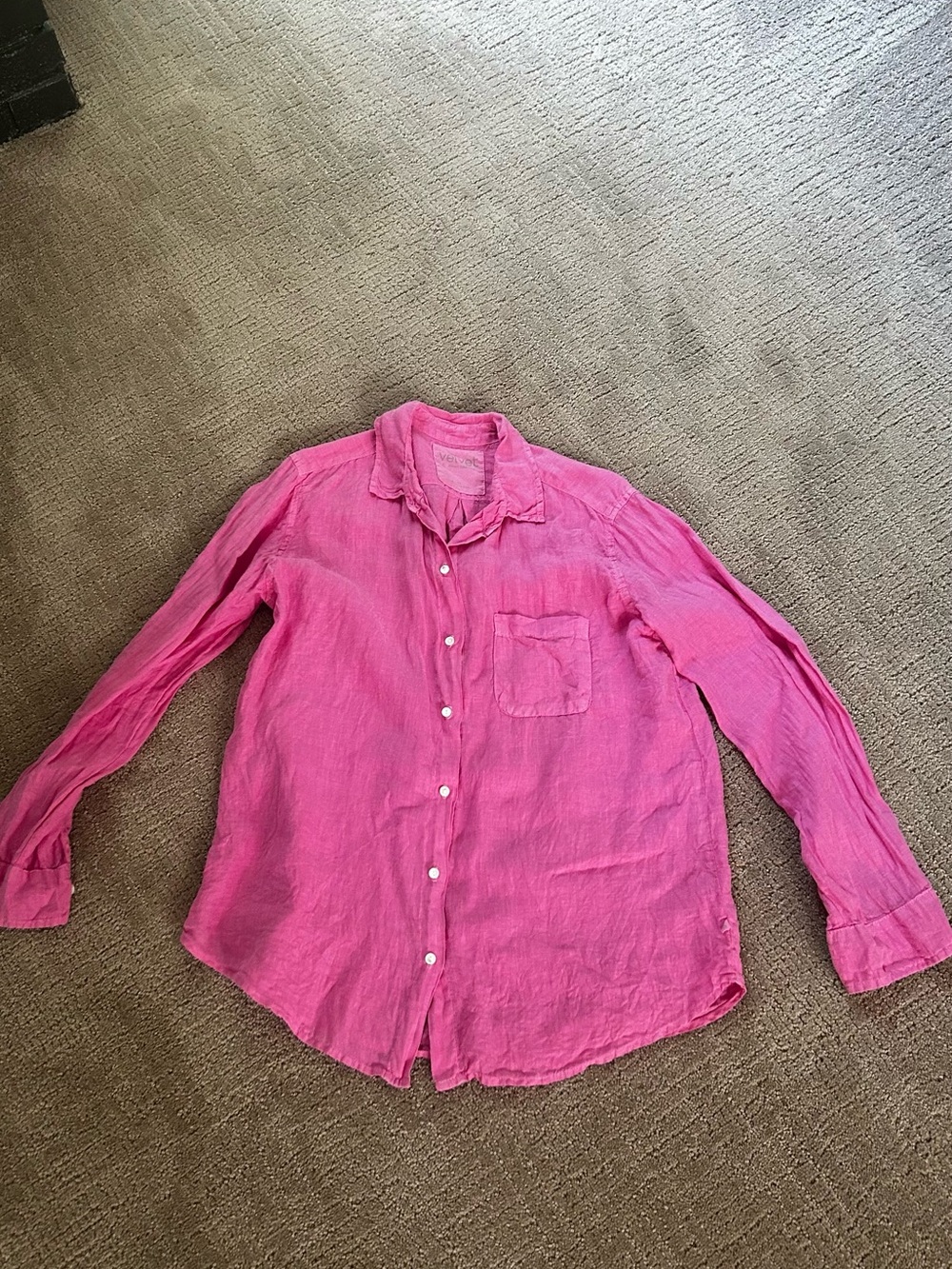100% linen button down